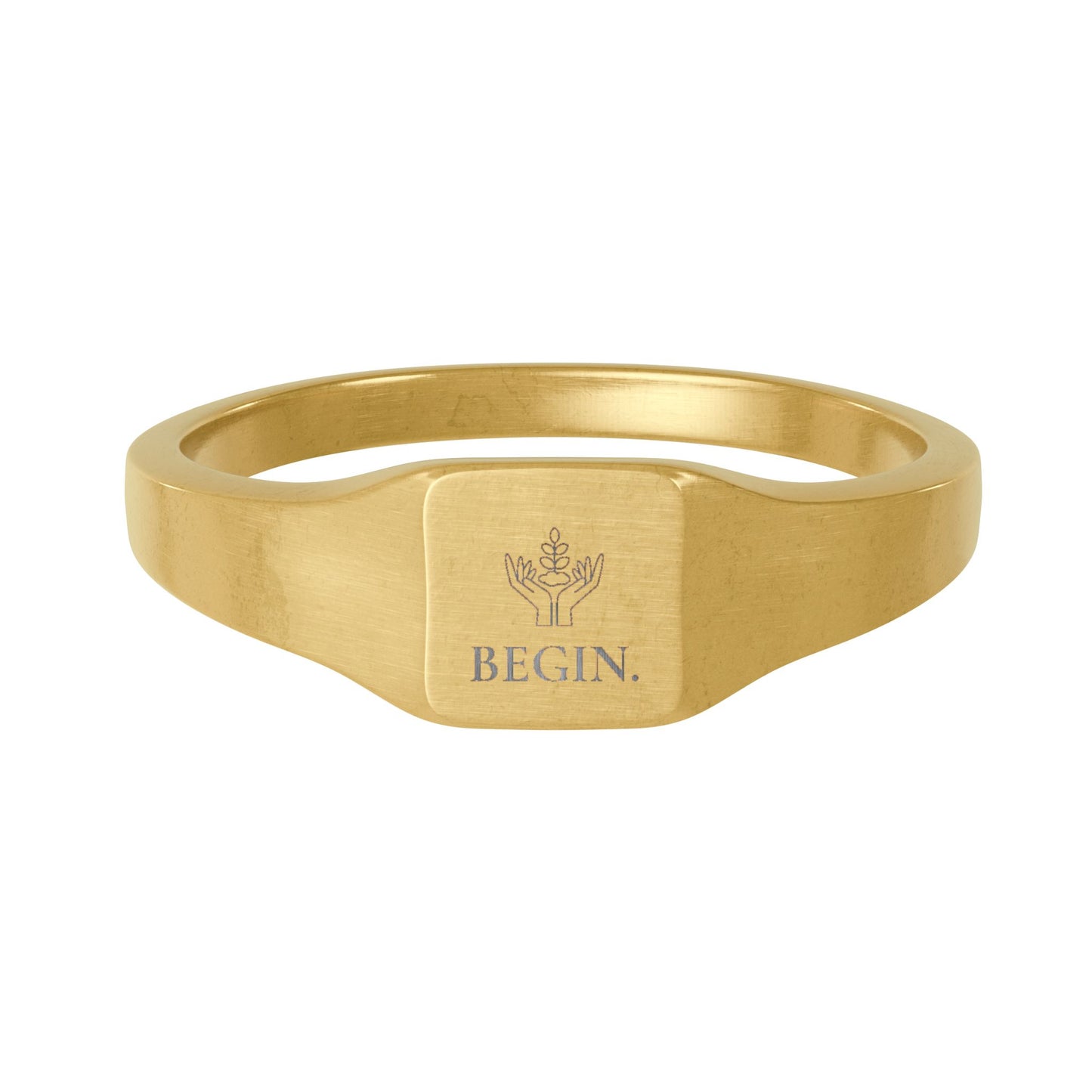 BEGIN Siegelring – Minimalistischer Gold-Edelstahlring | Cove & Calm