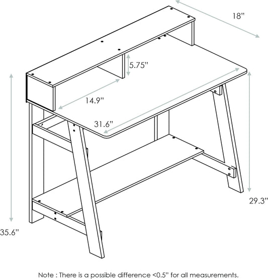 Computer Desk with Hutch Storage | ADHD Home Office Desk | Columbia Walnut | Cove & Calm