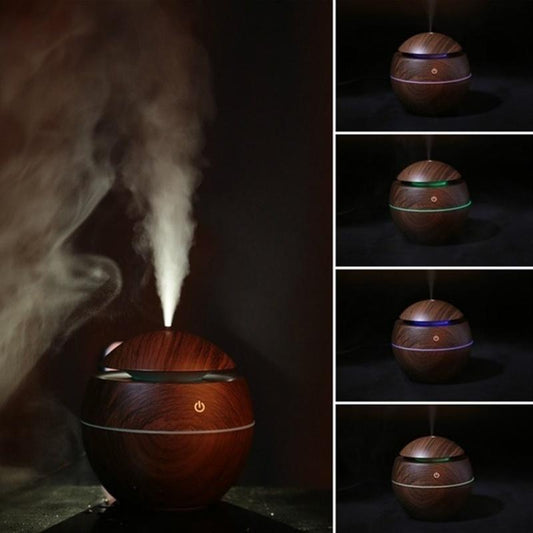 USB Aroma Luftbefeuchter Holzmaserung mit LED-Leuchten Diffusor