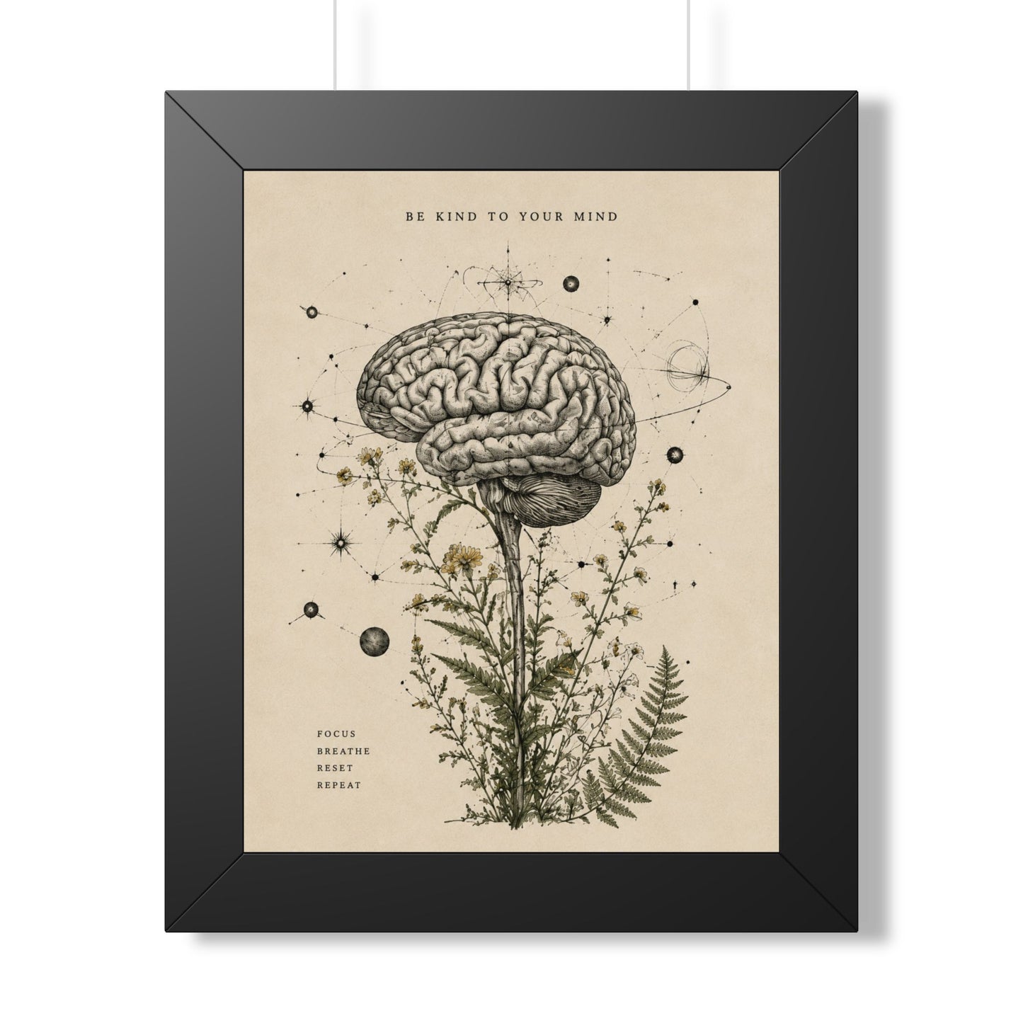ADHD Brain Anatomy Vintage Poster | Cove & Calm