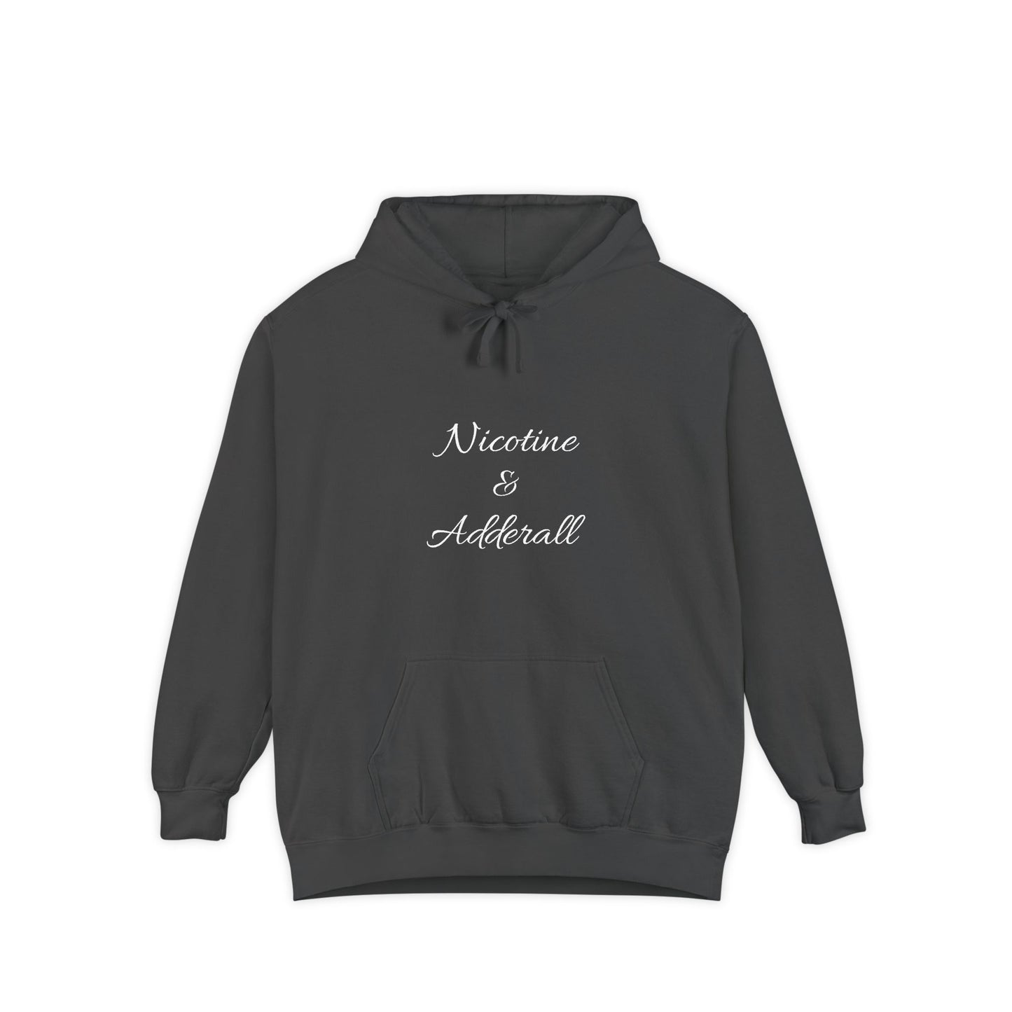 Nicotine & Adderall Hoodie – Minimalist ADHD Graphic Pullover | Cove & Calm
