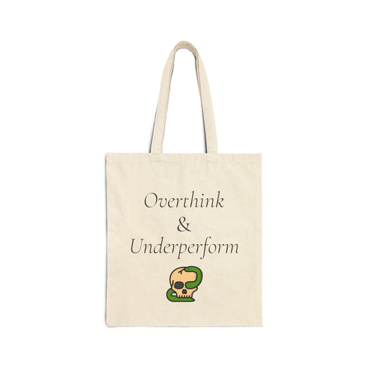Overthink & Underperform™ Canvas Tote Bag | Minimalist Cotton Tote | Cove & Calm
