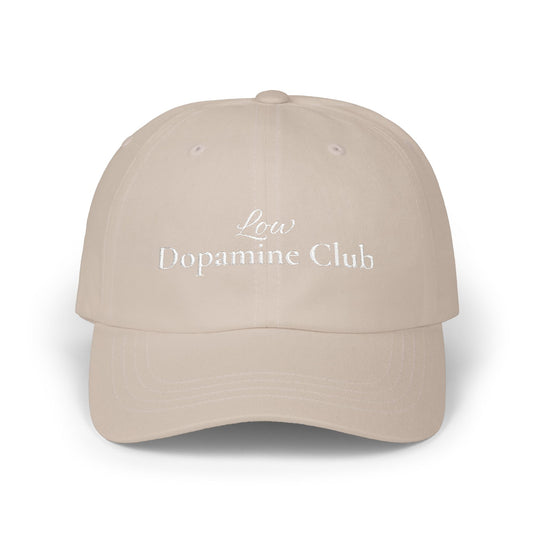 Low Dopamine Club Dad Hat – Minimalist Embroidered Baseball Cap | Cove & Calm