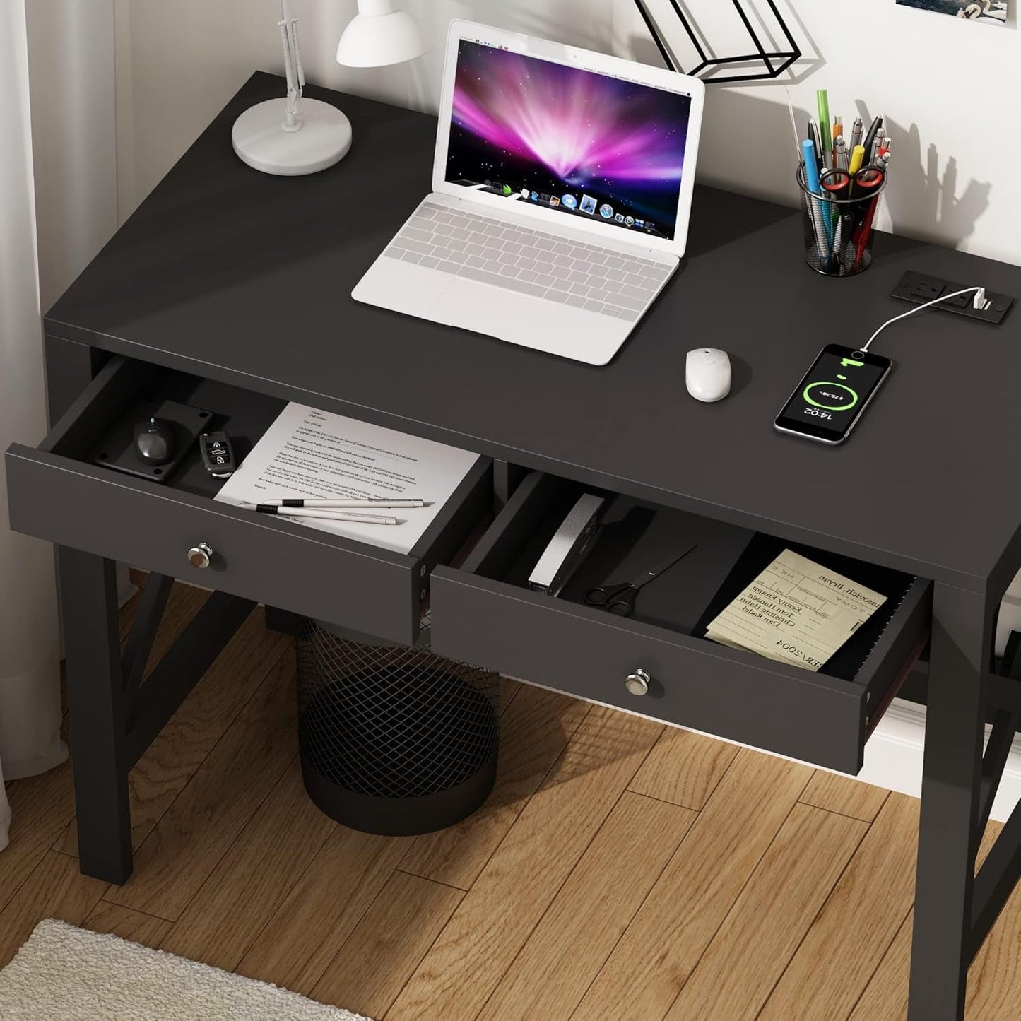 39 Zoll Computertisch mit USB-Anschlüssen für das Home Office