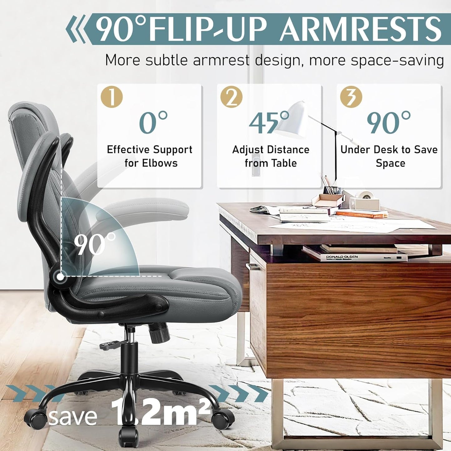 Ergonomic Office Chair for ADHD Focus | PU Leather Desk Chair with Lumbar Support | Cove & Calm