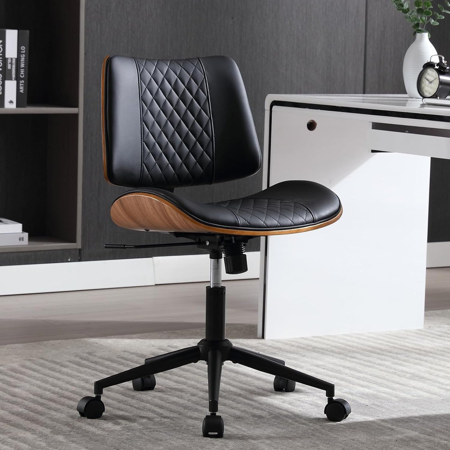 Bürostuhl Schwarz 360° drehbar Ergonomischer Schreibtischstuhl