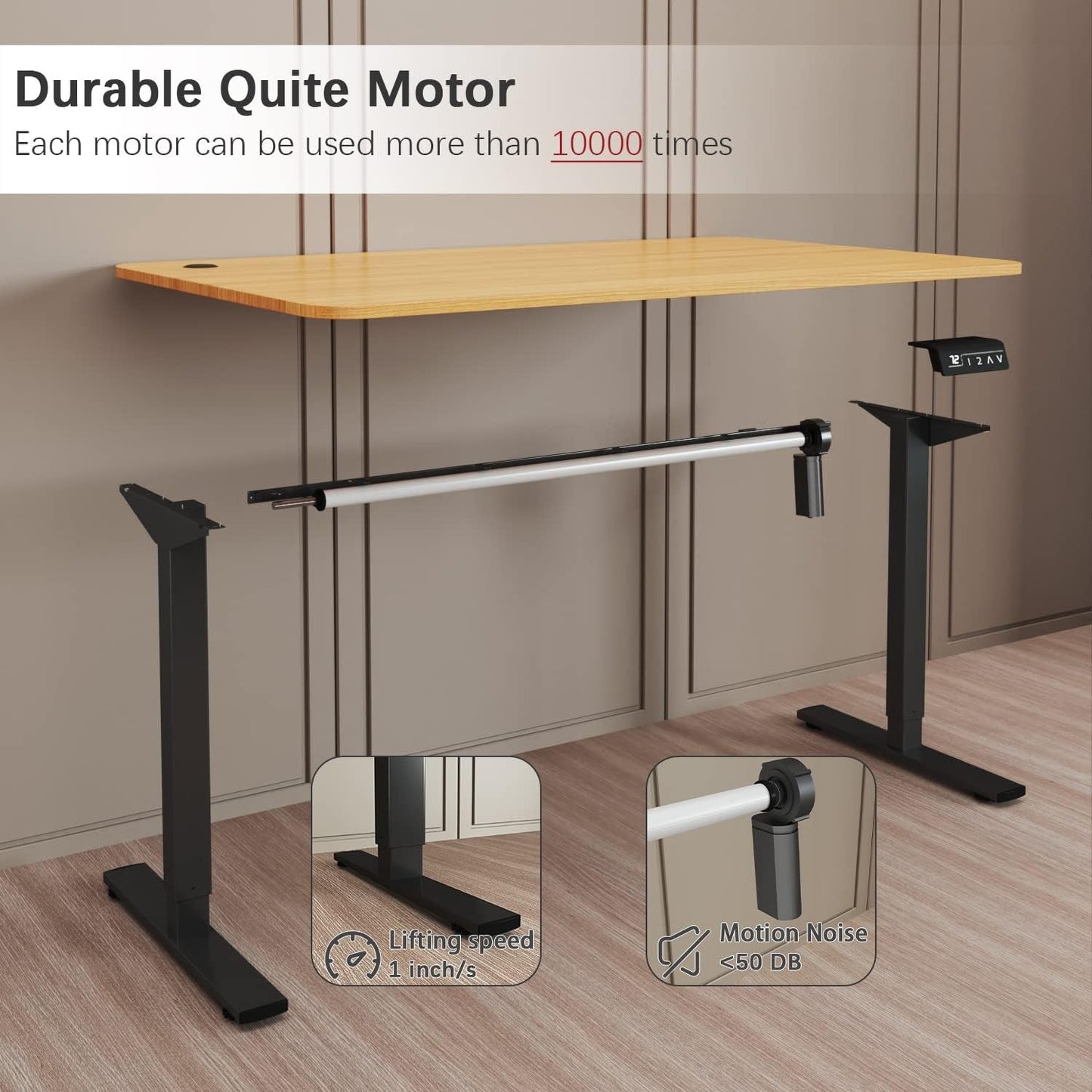 Elektrisch höhenverstellbarer Stehschreibtisch 140x60 cm mit Memory-Funktion