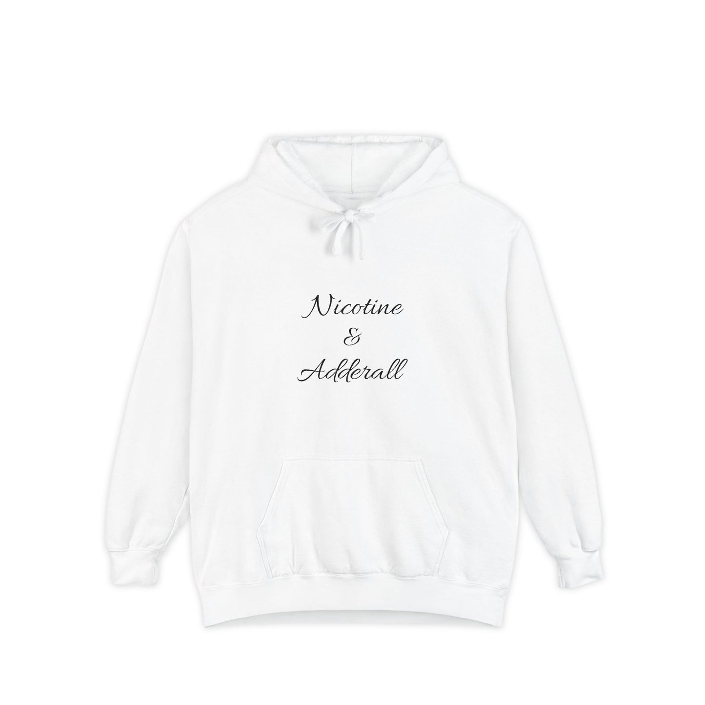 Nicotine & Adderall Hoodie – Minimalist ADHD Graphic Pullover | Cove & Calm