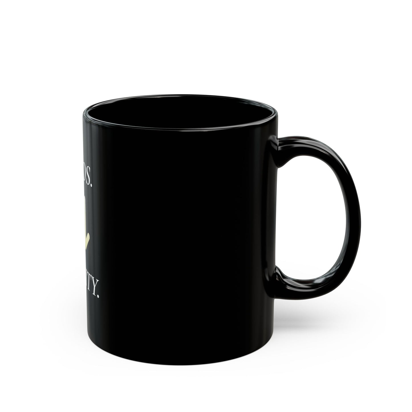 Chaos Klarheit Schwarze Kaffeetasse – 325ml/444ml Motivations-Keramiktasse