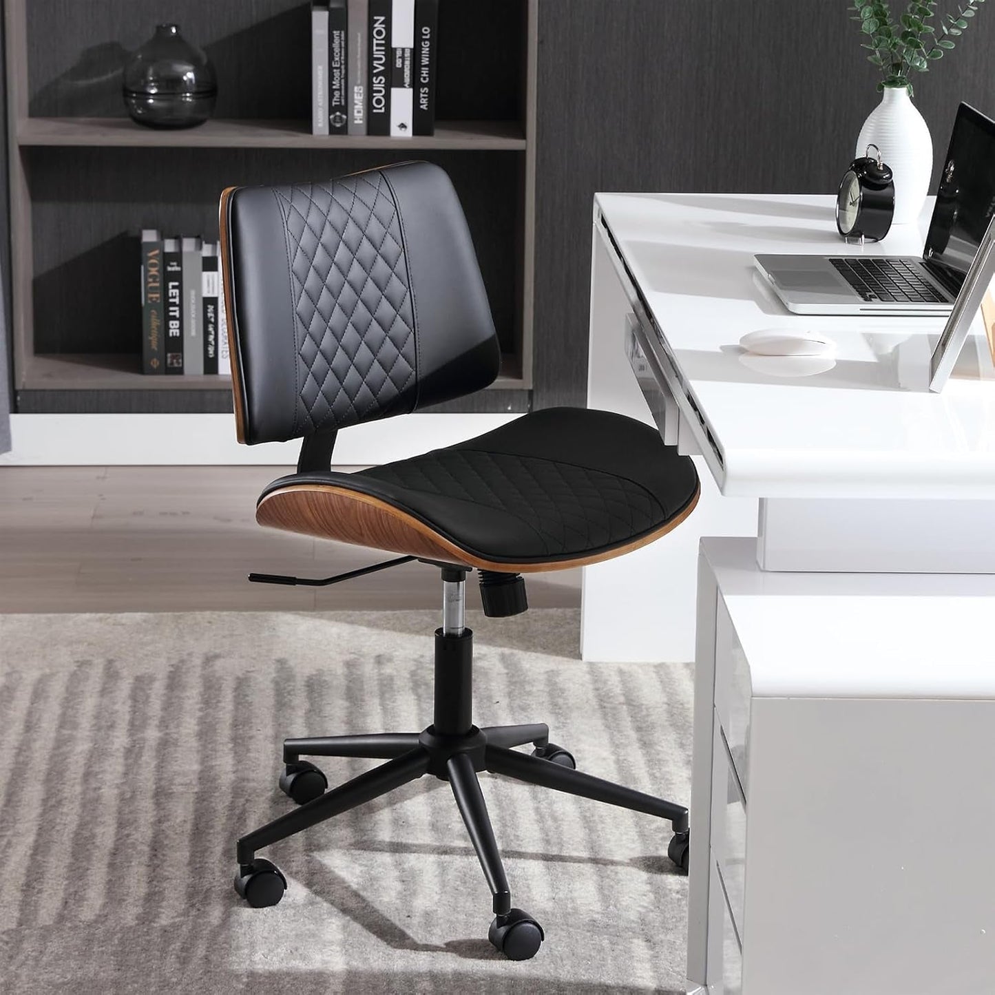 Bürostuhl Schwarz 360° drehbar Ergonomischer Schreibtischstuhl