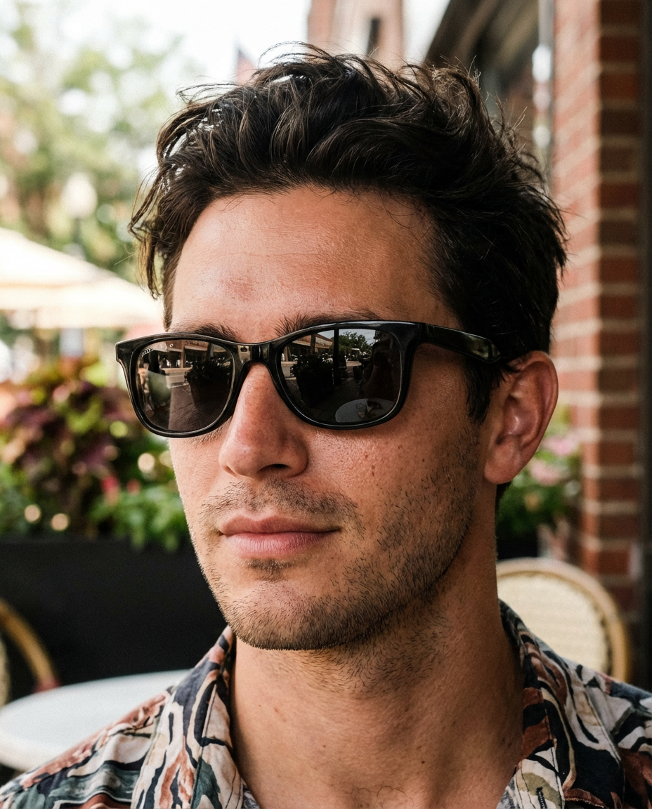 Boléro Luxor — Wayfarer Polarized Sunglasses, Silver Mirror