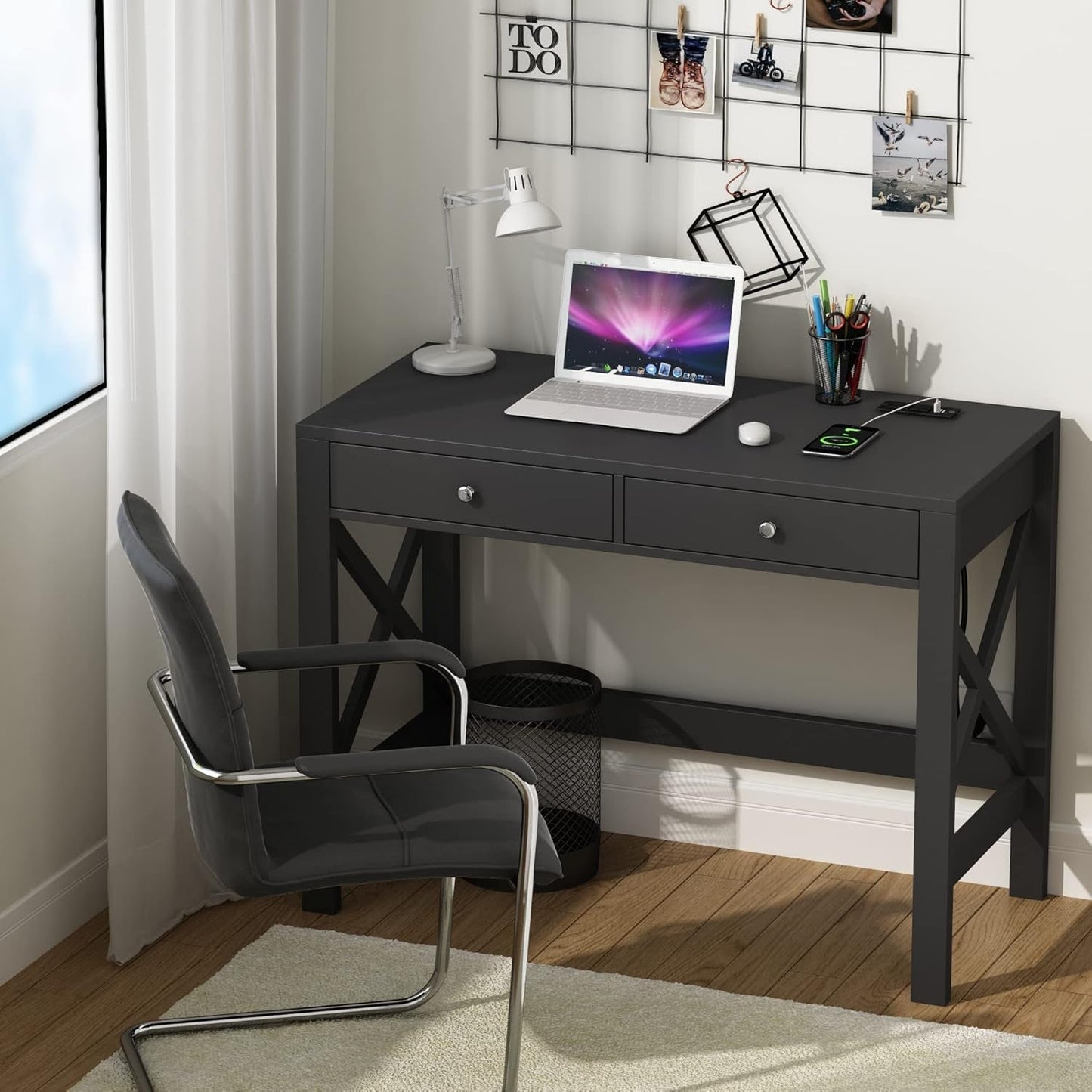 39 Zoll Computertisch mit USB-Anschlüssen für das Home Office
