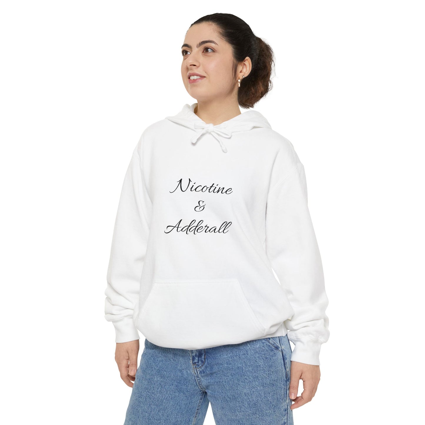 Nicotine & Adderall Hoodie – Minimalist ADHD Graphic Pullover | Cove & Calm