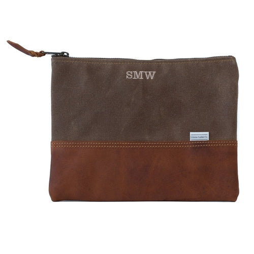 Leather Desk Organizer Pouch | Office Cable & Accessory Case | Cove & Calm