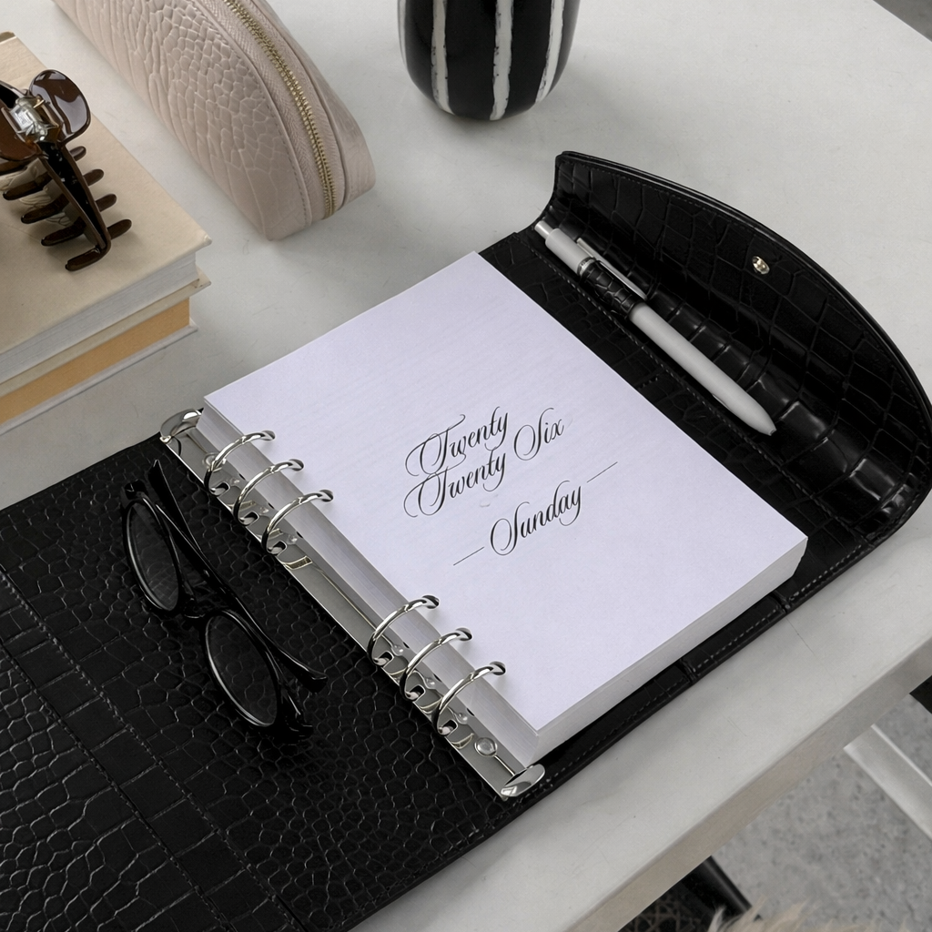 A5 Binder| Onyx Croc