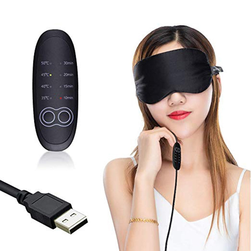 USB Steam Schlafmaske Abschattende Maske für den Schlaf Weich Verstellbar