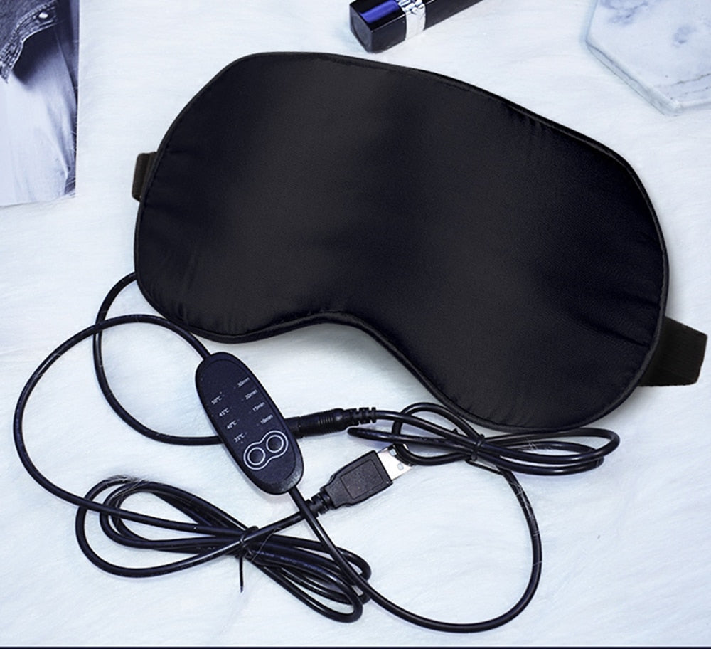 USB Steam Schlafmaske Abschattende Maske für den Schlaf Weich Verstellbar