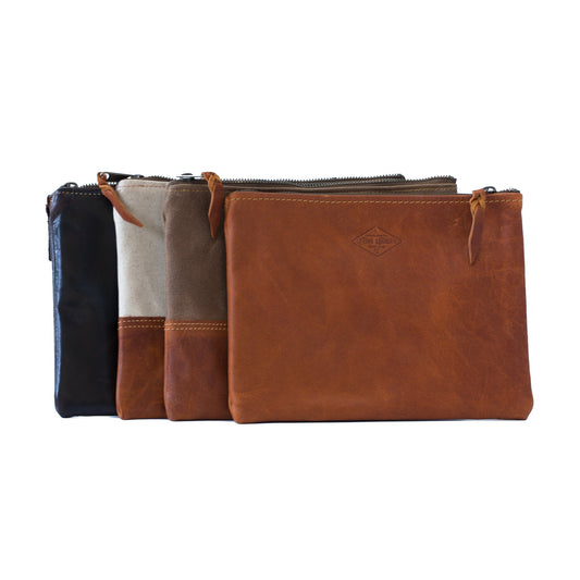Leather Desk Organizer Pouch | Office Cable & Accessory Case | Cove & Calm