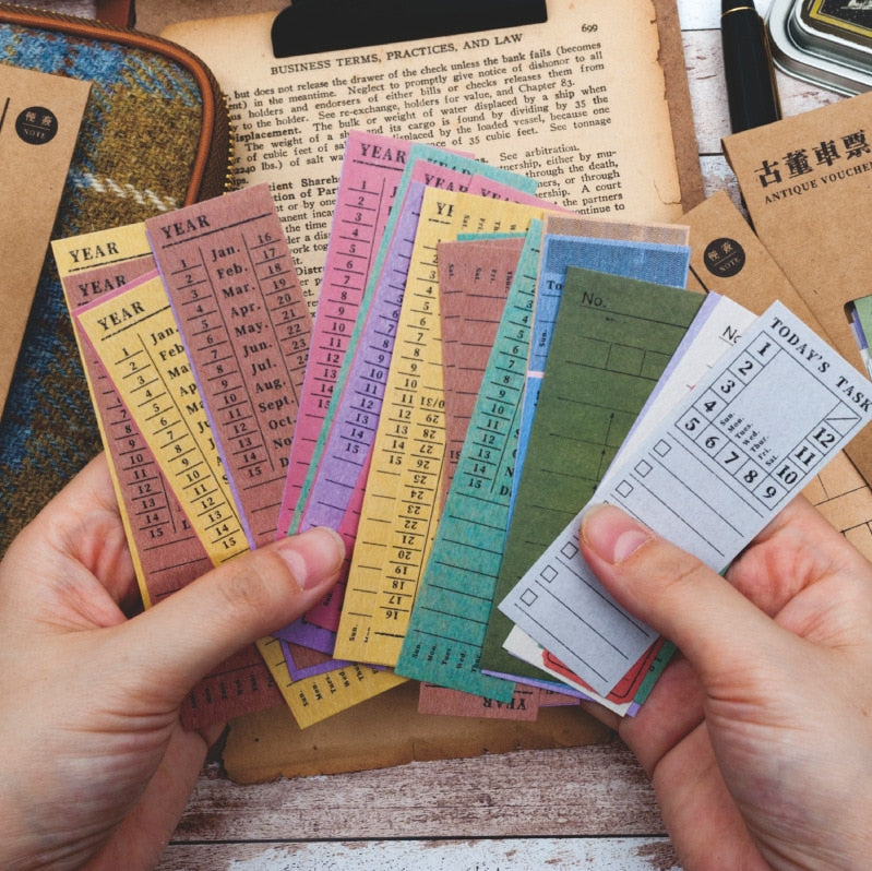 Retro-Ticket-Notizblock Wort-Taschenkalender-Planer