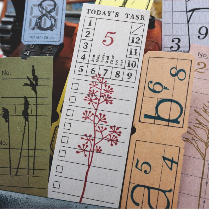 Retro-Ticket-Notizblock Wort-Taschenkalender-Planer