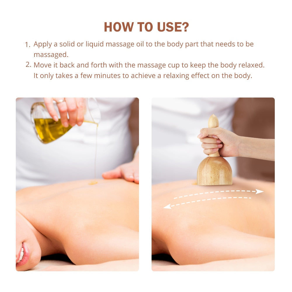 1 Stück Holz-Massagebecher Holzmassagegeräte Handmassagegerät für den ganzen Körper