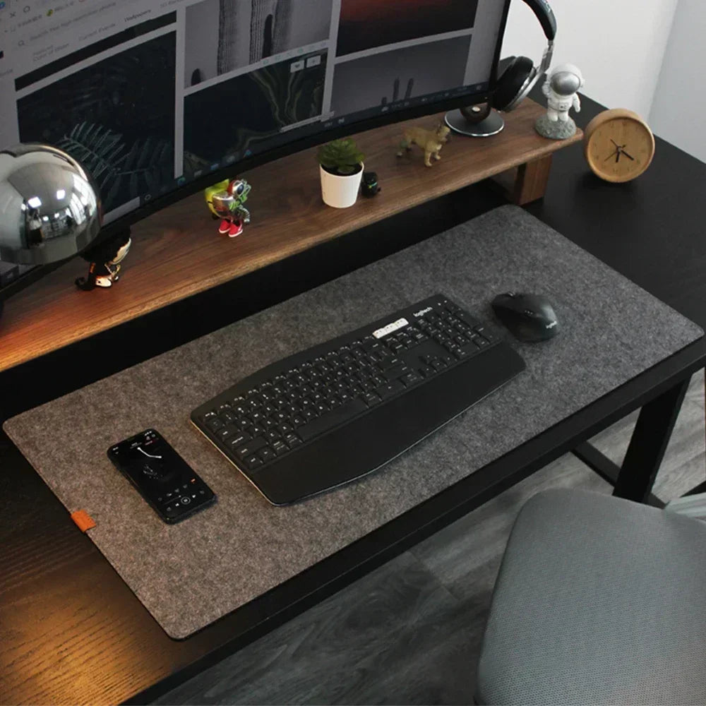 Große Mauspad aus Wollfilz, Schreibtischunterlage für Büro und Computer