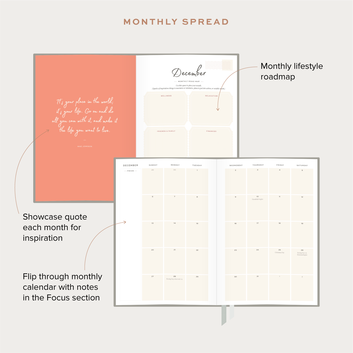 Ponderlily® Weekly Planner 2023, Sage (Sunday start)