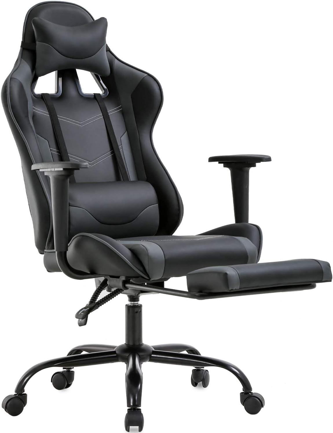 Ergonomischer Bürostuhl mit hoher Rückenlehne und Lordosenstütze, Grau
