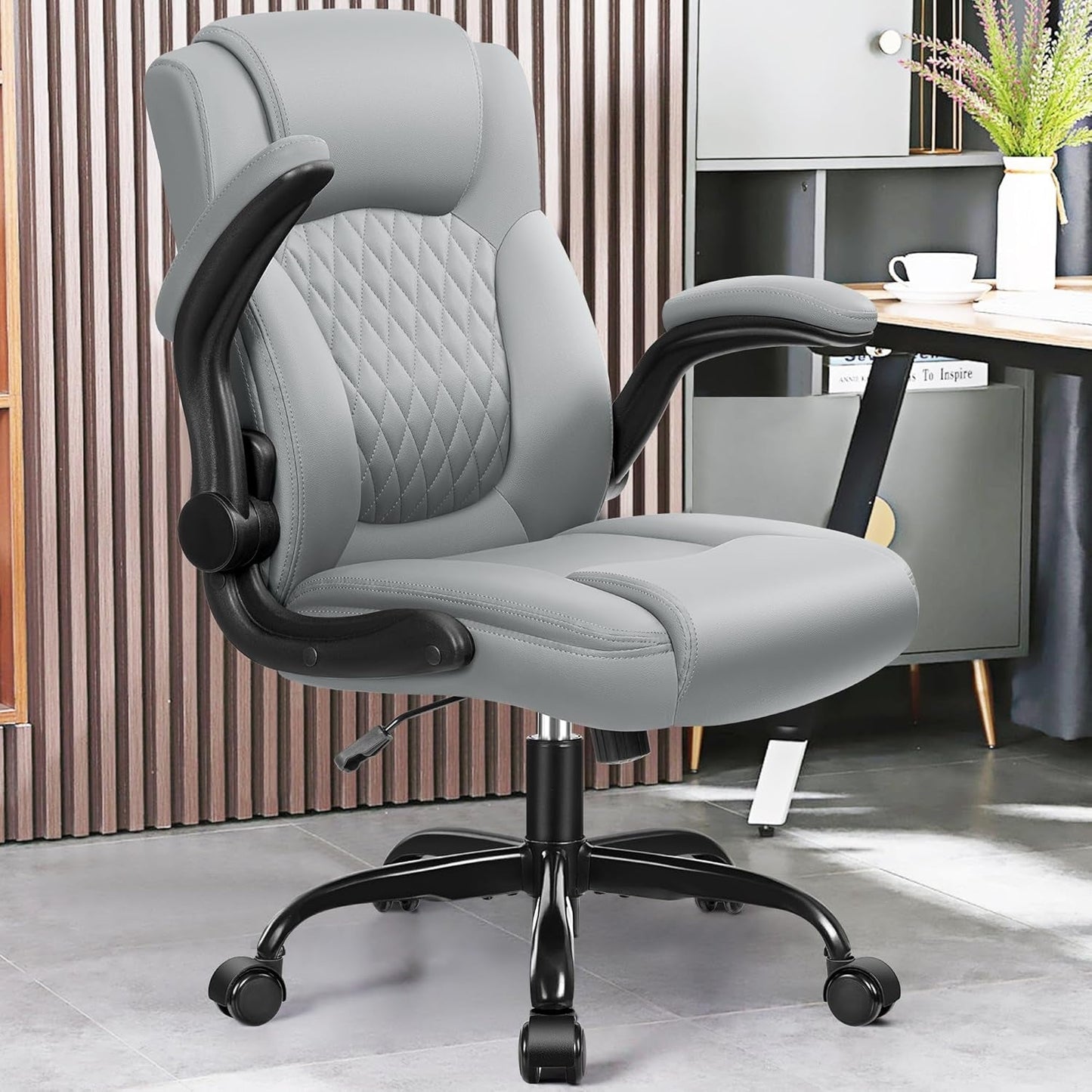 Ergonomic Office Chair for ADHD Focus | PU Leather Desk Chair with Lumbar Support | Cove & Calm