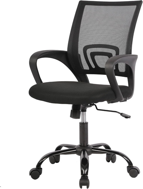 Ergonomic Black Office Chair With Lumbar Support And Mesh