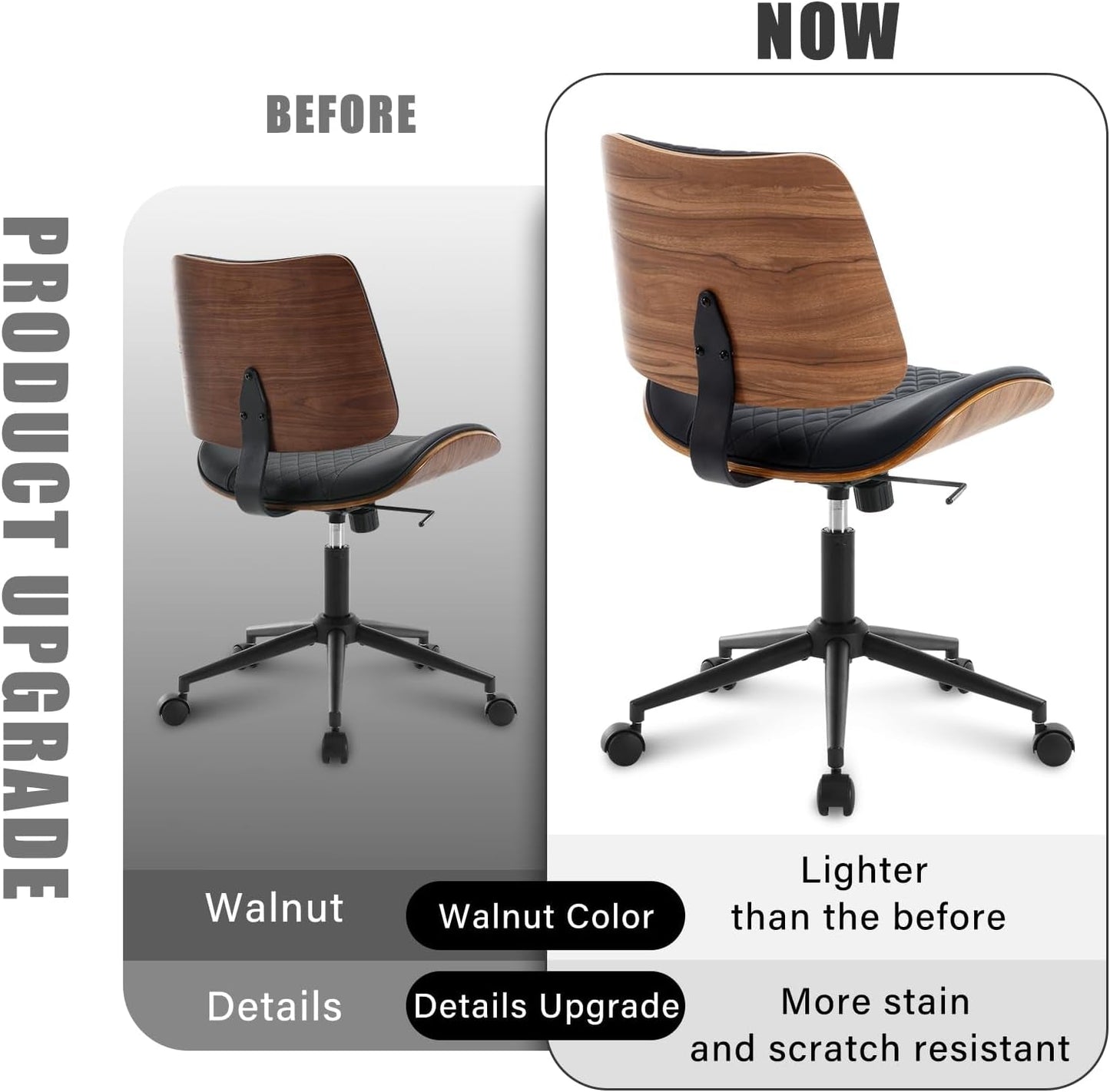 Bürostuhl Schwarz 360° drehbar Ergonomischer Schreibtischstuhl