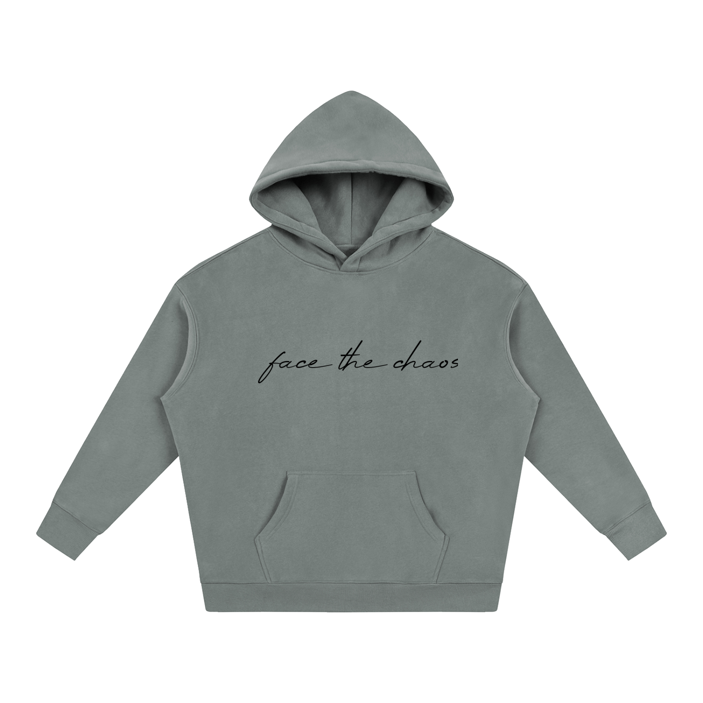 Oversized Fleece Hoodie "Face The Chaos"