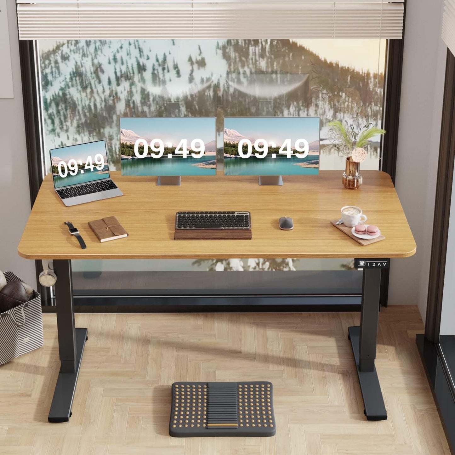 Elektrisch höhenverstellbarer Stehschreibtisch 140x60 cm mit Memory-Funktion