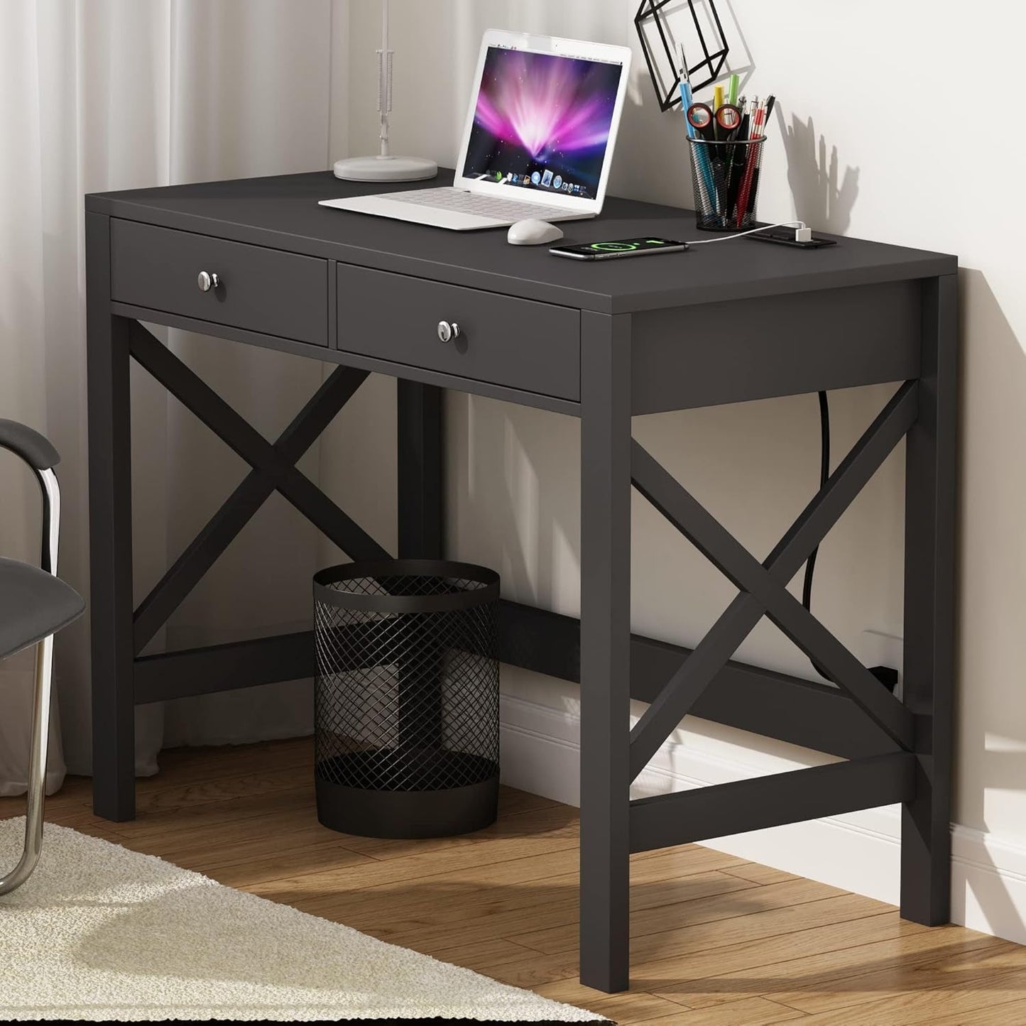 39 Zoll Computertisch mit USB-Anschlüssen für das Home Office