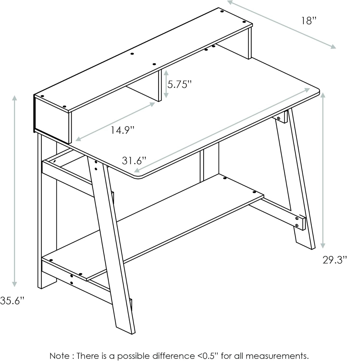 Computer Desk with Hutch Storage | ADHD Home Office Desk | Columbia Walnut | Cove & Calm