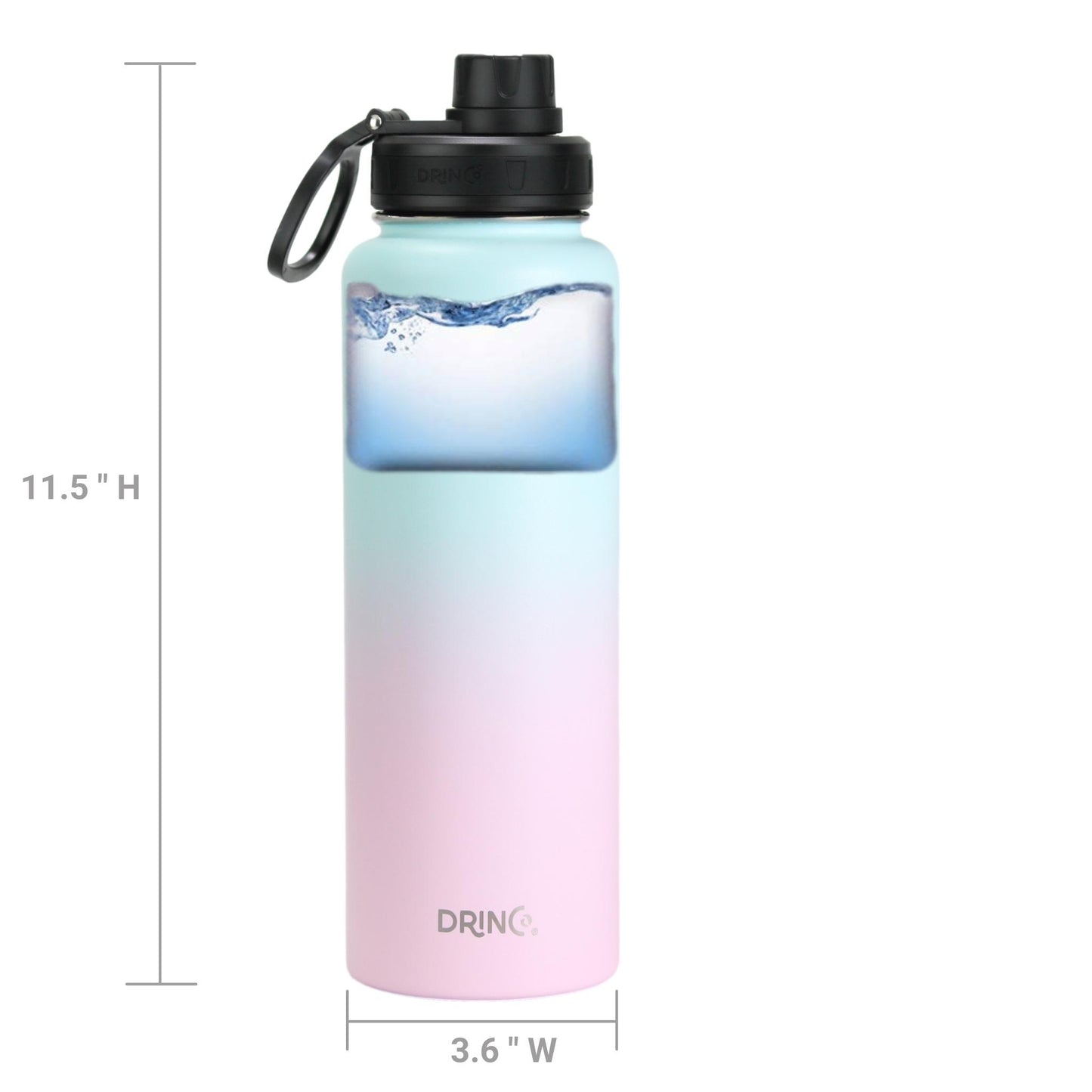 DRINCO® 40oz Edelstahl Sport-Trinkflasche - Macaron