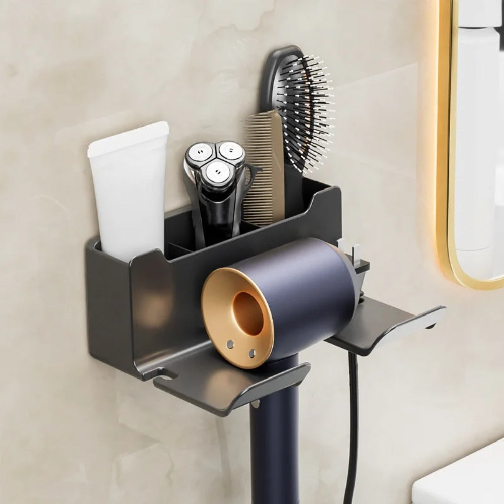 Bohrfreier Föhn-Halter zur Wandmontage, Badezimmer-Organizer für den Föhn