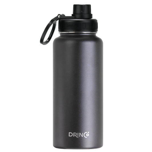 DRINCO® 950ml Edelstahl-Wasserflasche - Schwarz
