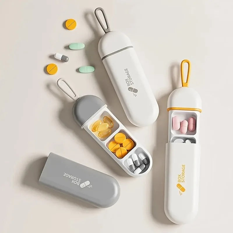 Pillendose mit 3 Fächern – Transparentes Acryl Vormittags/Nachmittags