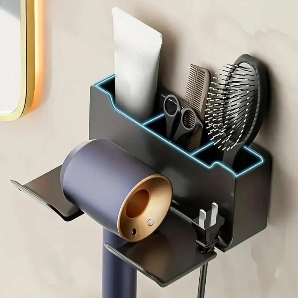 Bohrfreier Föhn-Halter zur Wandmontage, Badezimmer-Organizer für den Föhn