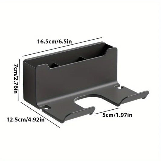 No-Drill Hair Dryer Holder Wall Mount, Bathroom Organizer for Dryer