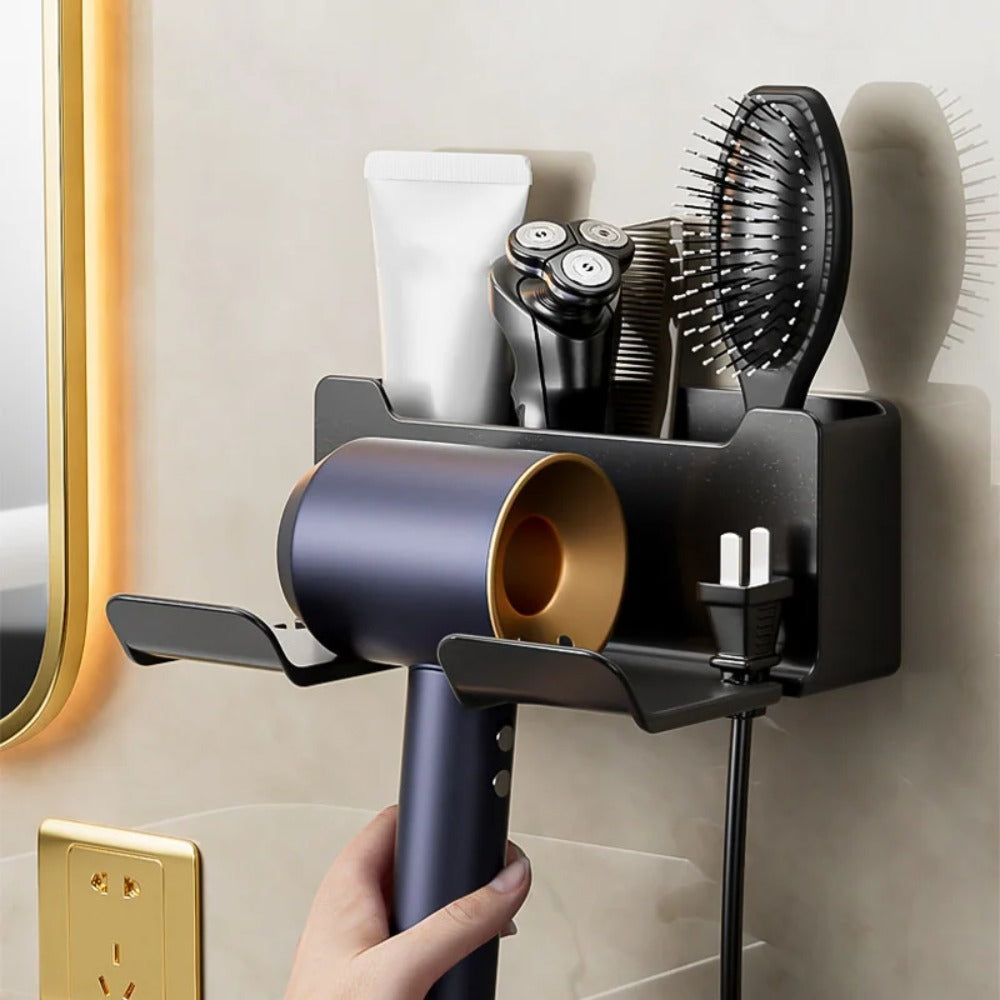 Bohrfreier Föhn-Halter zur Wandmontage, Badezimmer-Organizer für den Föhn