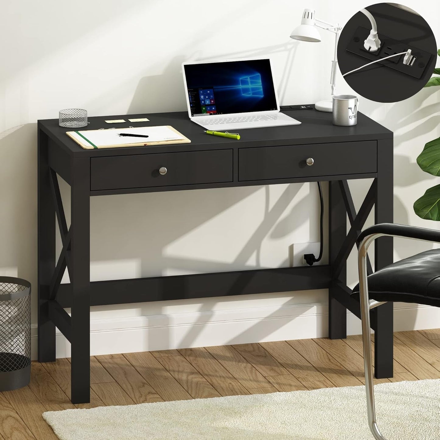 39 Zoll Computertisch mit USB-Anschlüssen für das Home Office