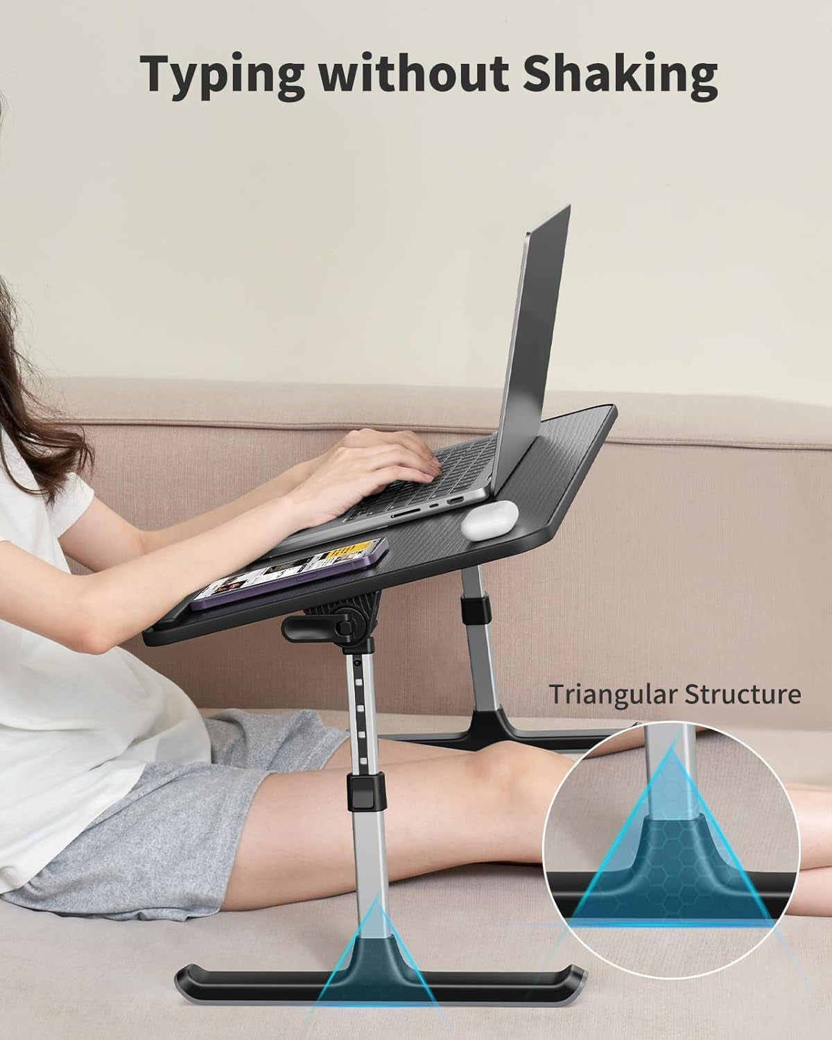 Höhen- und neigungsverstellbarer Laptop-Tisch für Bett und Sofa