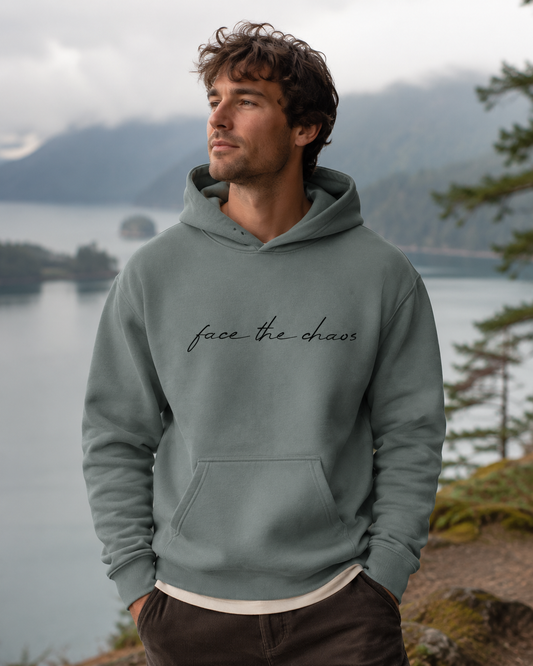 Oversized Fleece Hoodie "Face The Chaos"