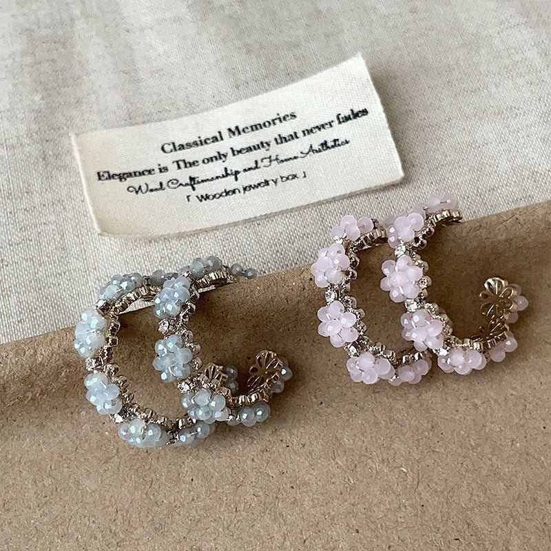 Floret-Creolen in Blau