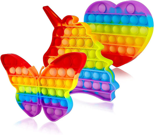 Rainbow Pop-It Fidget Toy Set – 3 Pieces