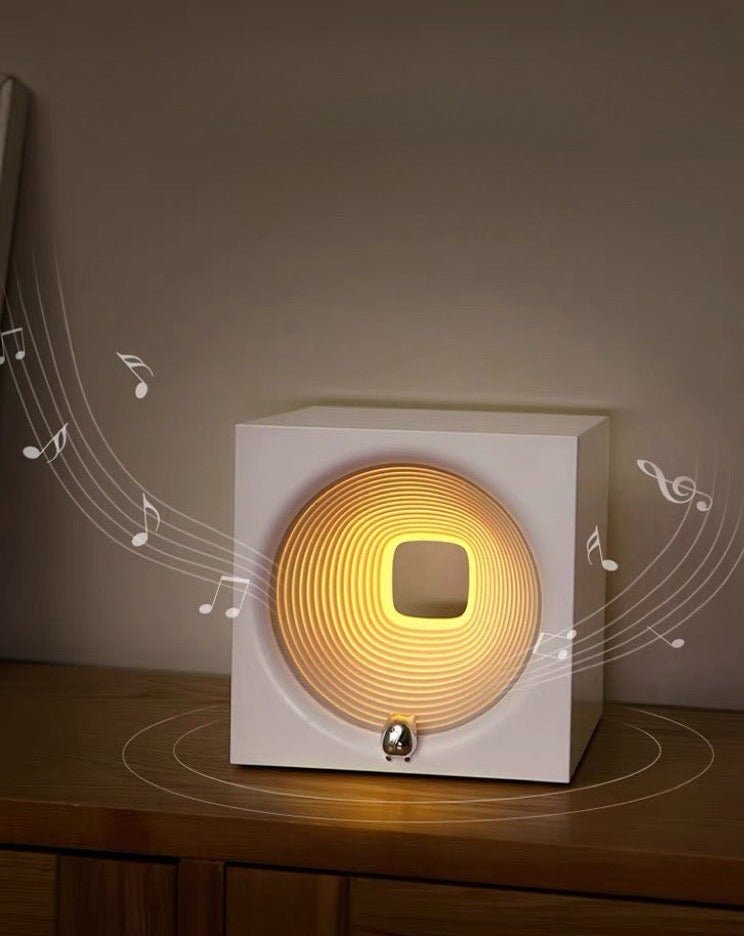 Time Machine Einschlafhilfe Nachttischlampe mit Lautsprecher – Dimmbares Schlaflicht